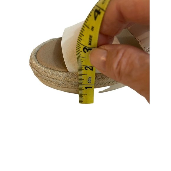 Dr. Scholl Women 9.5M Once Twice White Faux Leather Platform Espadrille Sandal - Picture 12 of 12